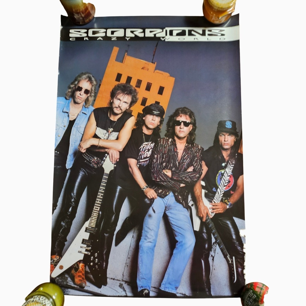 Scorpions Crazy World 1990 Promo Poster 24x36 PolyGram Records VTG Band Album